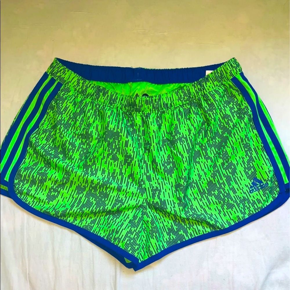 Green x Blue Adidas Workout Shorts